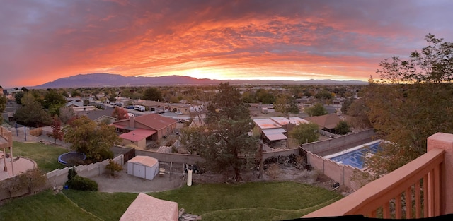 view of mountain feature with a residential view