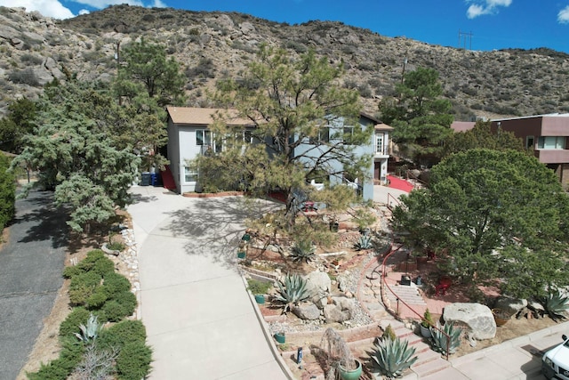 exterior space featuring a mountain view