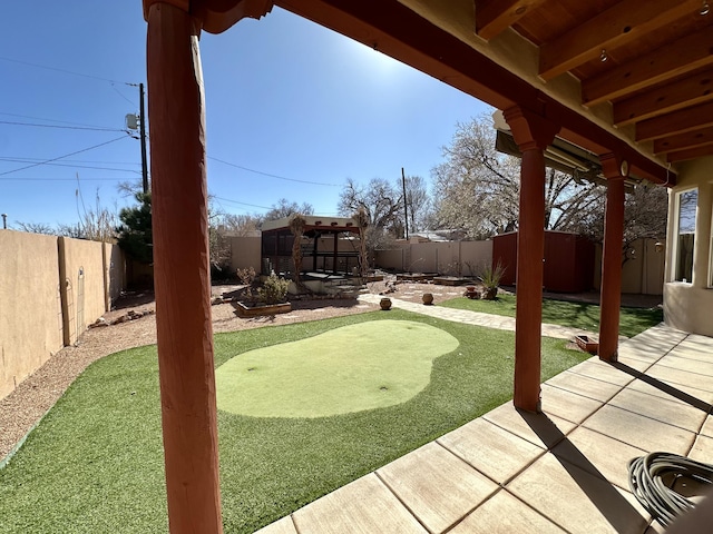 2638 Aloysia Ln NW, Albuquerque, NM 87104 - view of yard featuring a patio and a fenced backyard