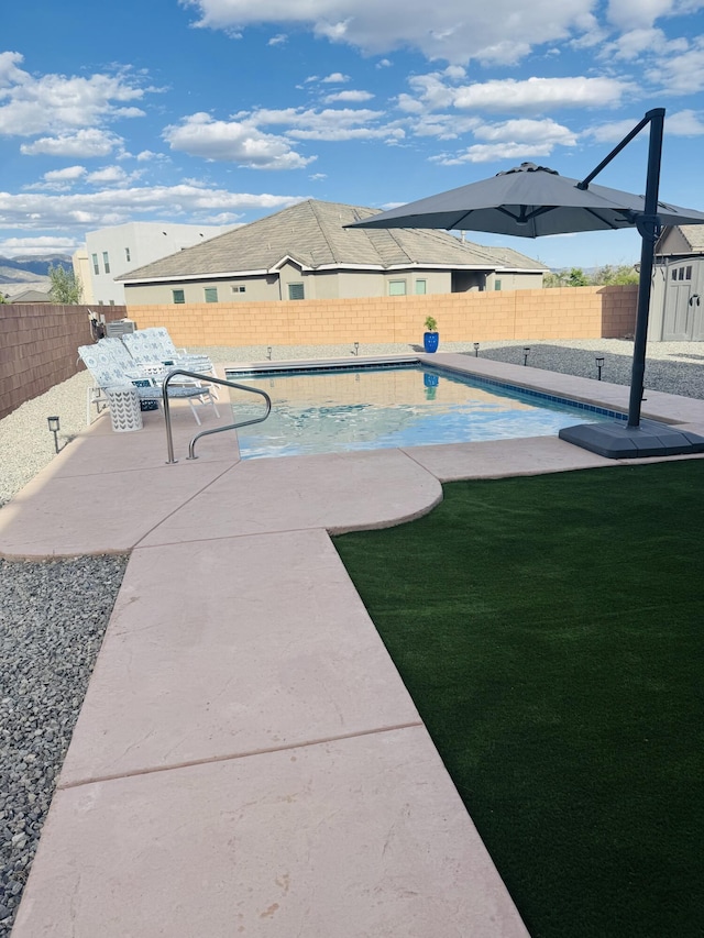 7754 Majesty Ct NW, Albuquerque, NM 87107 - view of pool with a fenced backyard and a patio