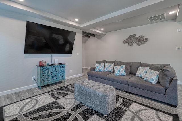 7754 Majesty Ct NW, Albuquerque, NM 87107 - living area with wood finished floors, baseboards, and recessed lighting