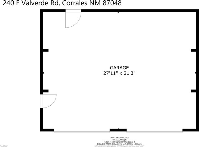 240 E Valverde Rd, Corrales, NM 87048 - view of exterior entry with stucco siding