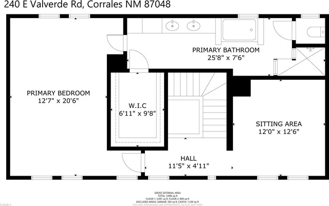 240 E Valverde Rd, Corrales, NM 87048 - view of front of home featuring stucco siding