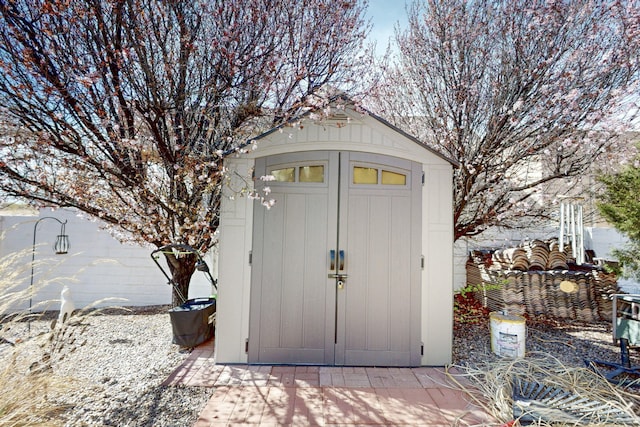 view of shed