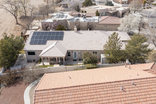 aerial view with a residential view