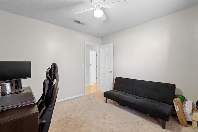 9405 Vervain Dr NW, Albuquerque, NM 87114 - carpeted office featuring baseboards, a ceiling fan, and visible vents