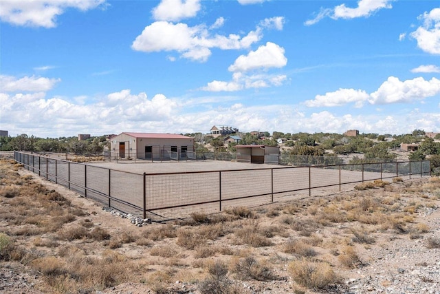 view of pool featuring an enclosed area and an outdoor structure