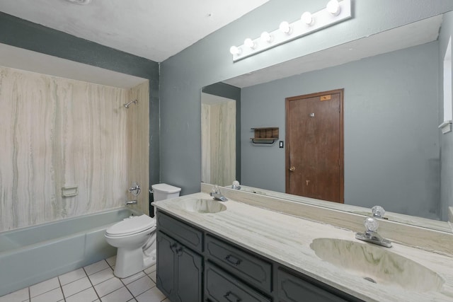 3213 May Cir SE, Rio Rancho, NM 87124 - full bathroom featuring tile patterned floors, double vanity, toilet, and a sink