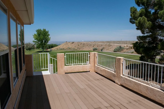 deck with a yard