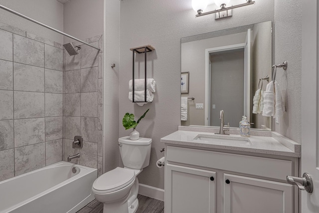 1954 Castle Peak Loop NE, Rio Rancho, NM 87144 - bathroom with vanity, tub / shower combination, and wood finished floors