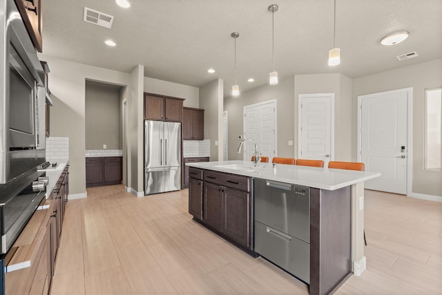 2422 Lynn Rd SE, Rio Rancho, NM 87124 - kitchen with backsplash, stainless steel appliances, visible vents, and a sink
