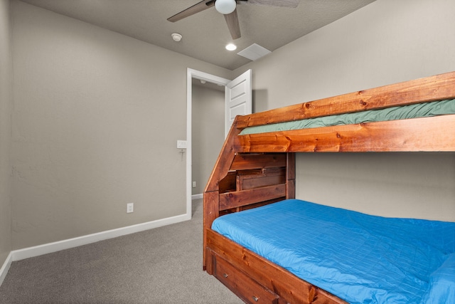 2422 Lynn Rd SE, Rio Rancho, NM 87124 - carpeted bedroom with baseboards, visible vents, and ceiling fan
