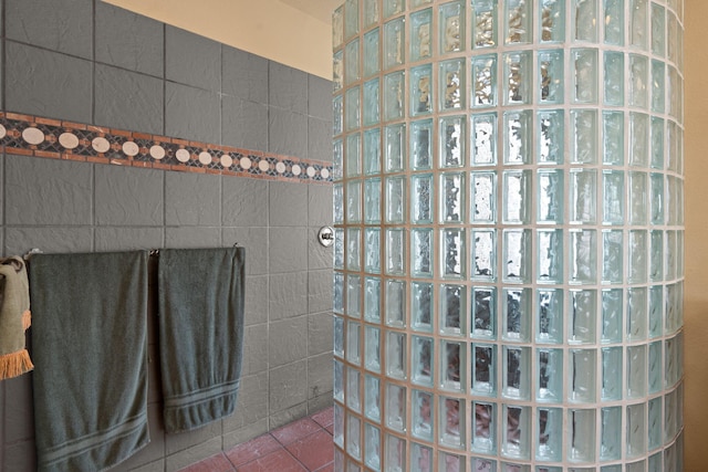 bathroom with a walk in shower
