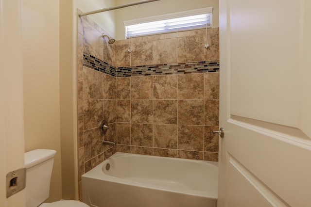 full bathroom with toilet and shower / tub combination