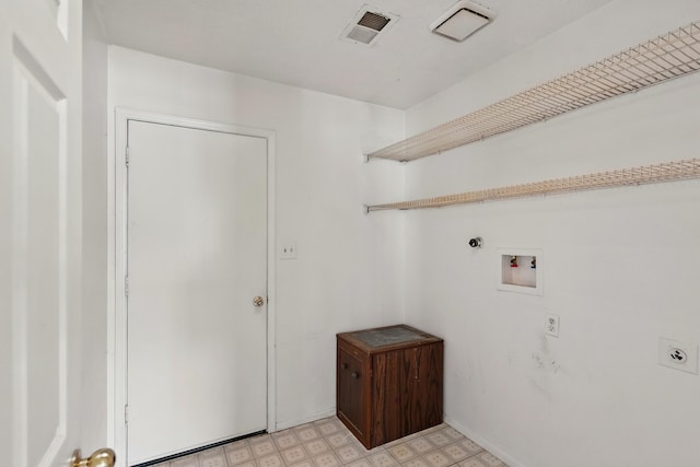 404 Pyrite Dr NE, Rio Rancho, NM 87124 - laundry room with electric dryer hookup, washer hookup, and light flooring