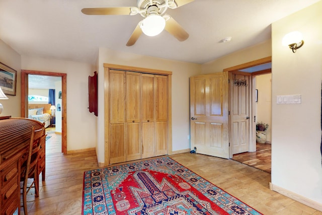 2544 Sandia Loop NE, Rio Rancho, NM 87144 - foyer featuring baseboards, ceiling fan, and light wood finished floors