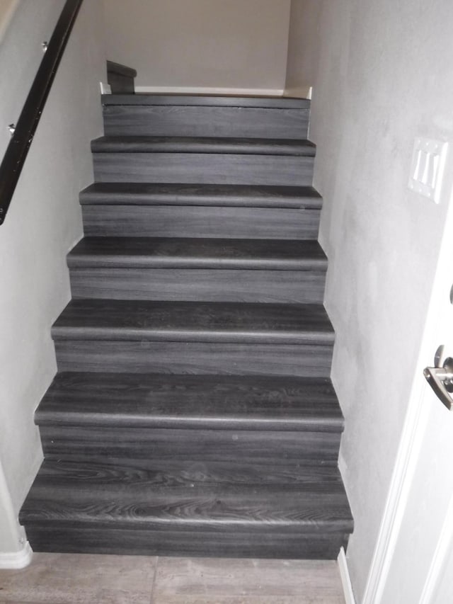 stairs with baseboards
