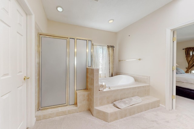4104 Killington Rd NW, Albuquerque, NM 87114 - ensuite bathroom with a shower stall, a garden tub, and recessed lighting