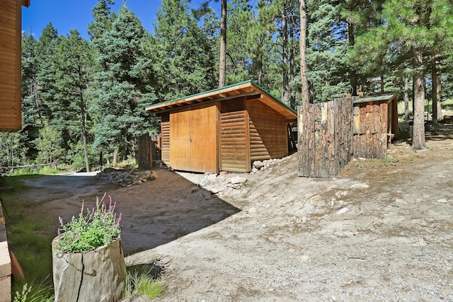 view of shed