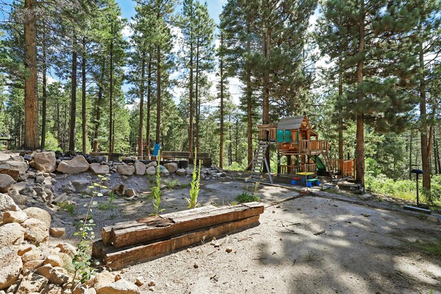 view of yard featuring a playground