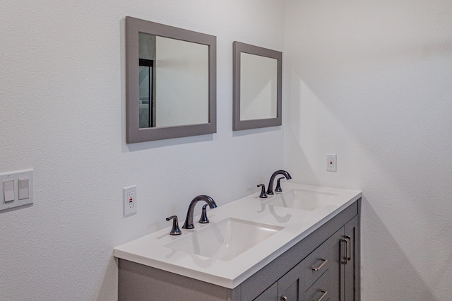 bathroom with double vanity and a sink