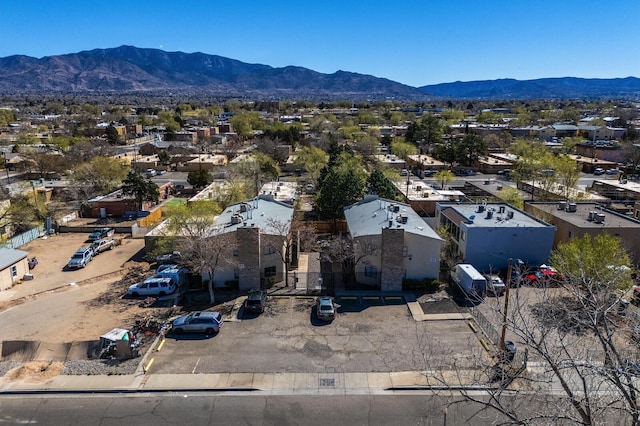 bird's eye view with a residential view and a mountain view