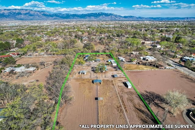 aerial view featuring a mountain view