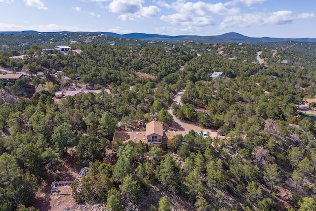 32 Puntilla Dr Unit B, Tijeras, NM 87059 - aerial view featuring a forest view and a mountain view