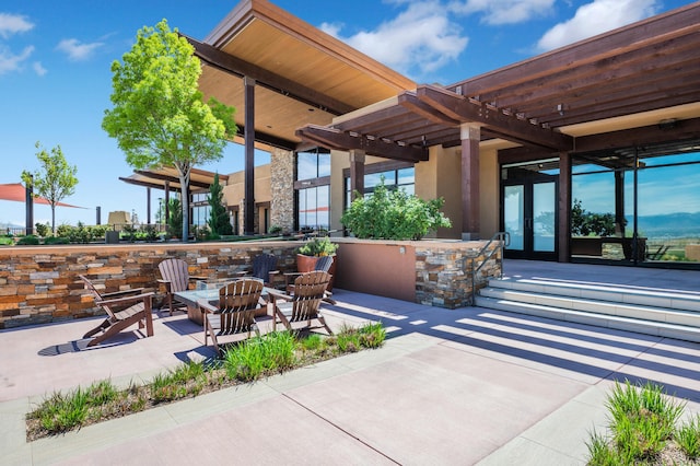 view of patio with a pergola