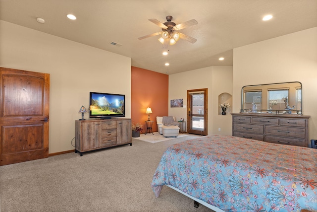 3605 Greystone Ridge Dr SE, Rio Rancho, NM 87124 - carpeted bedroom with recessed lighting, a ceiling fan, and baseboards