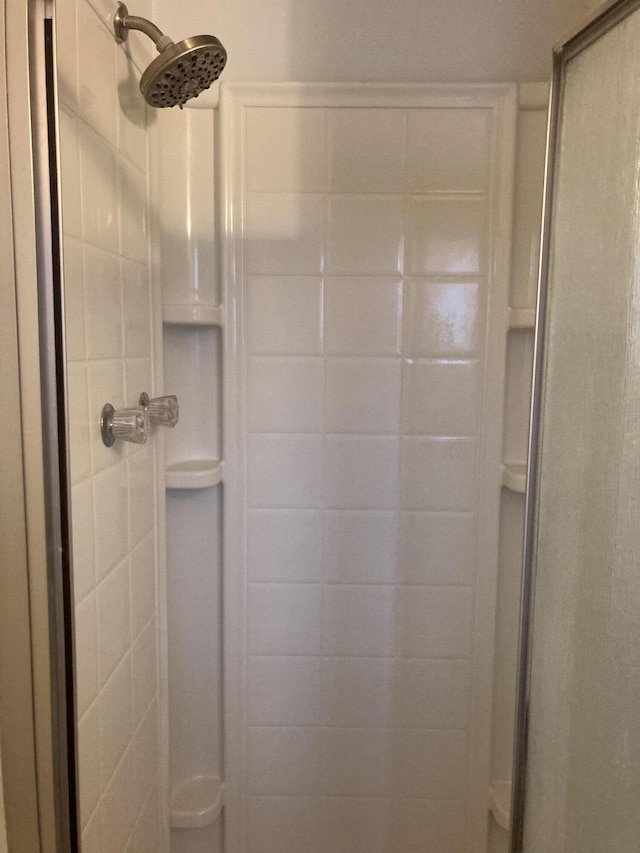 full bath with a shower stall