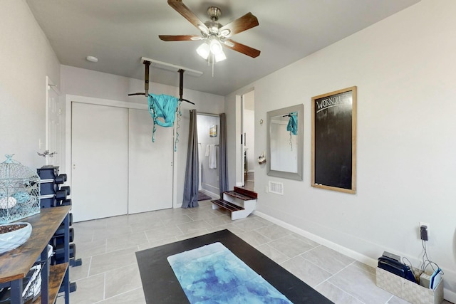 3501 Westerfeld Dr NE, Albuquerque, NM 87111 - interior space with tile patterned floors, baseboards, and a ceiling fan