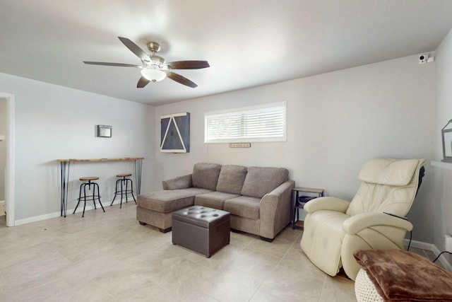 3501 Westerfeld Dr NE, Albuquerque, NM 87111 - living area with ceiling fan and baseboards