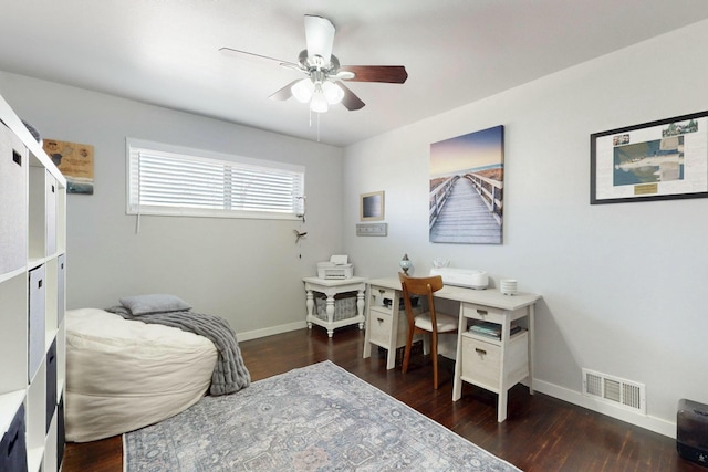 3501 Westerfeld Dr NE, Albuquerque, NM 87111 - office with wood finished floors, ceiling fan, baseboards, and visible vents
