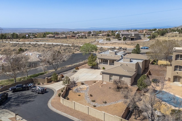 aerial view with a residential view