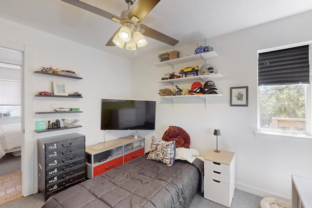 2 Cedar Hill Pl, Cedar Crest, NM 87008 - bedroom featuring carpet floors and ceiling fan