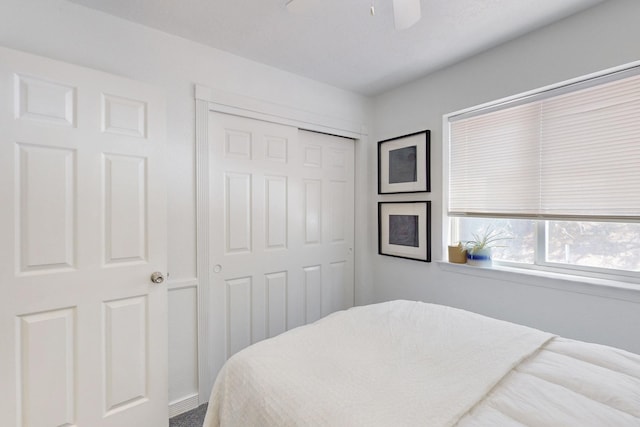 2 Cedar Hill Pl, Cedar Crest, NM 87008 - bedroom with a closet and ceiling fan