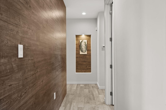 8023 Victoria Dr NW, Albuquerque, NM 87120 - hallway with recessed lighting and light wood-style flooring