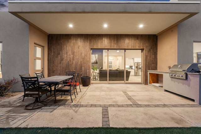8023 Victoria Dr NW, Albuquerque, NM 87120 - view of patio / terrace featuring grilling area, outdoor dining area, and area for grilling