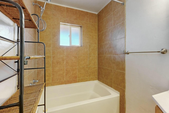 bathroom featuring bathtub / shower combination