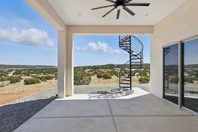 view of patio with a ceiling fan