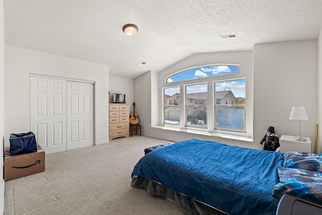 10532 Box Canyon Pl NW, Albuquerque, NM 87114 - bedroom featuring vaulted ceiling, carpet floors, and a closet