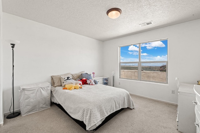 10532 Box Canyon Pl NW, Albuquerque, NM 87114 - bedroom with light colored carpet, baseboards, and a textured ceiling