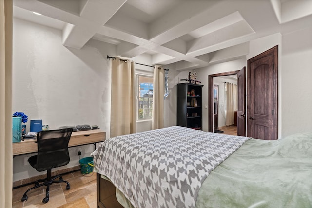 2912 William St SE, Albuquerque, NM 87102 - bedroom with beam ceiling and coffered ceiling