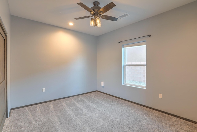 4621 27th Ave NE, Rio Rancho, NM 87144 - spare room featuring carpet, baseboards, a ceiling fan, and recessed lighting