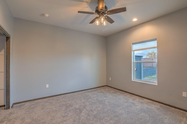 4621 27th Ave NE, Rio Rancho, NM 87144 - carpeted empty room featuring a ceiling fan, baseboards, recessed lighting, and a smoke detector