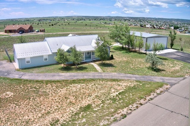bird's eye view with a rural view