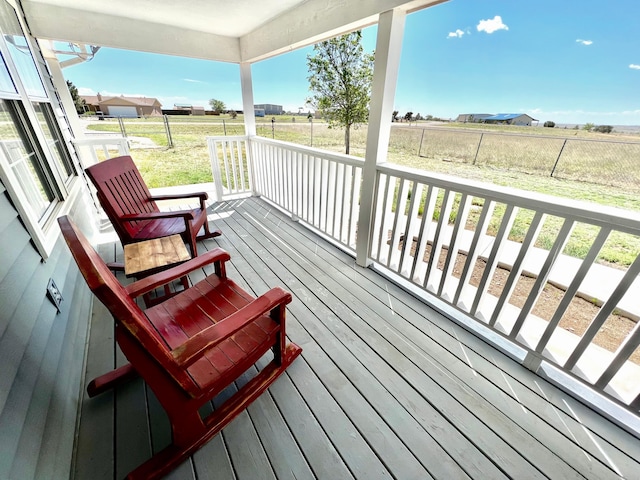wooden deck featuring a porch