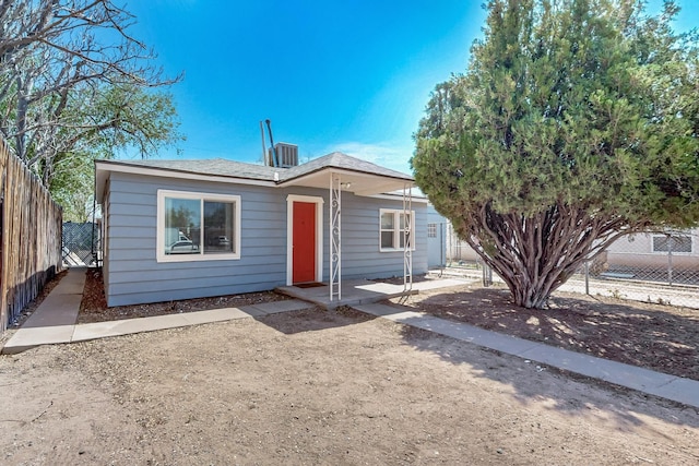 view of front of house with fence