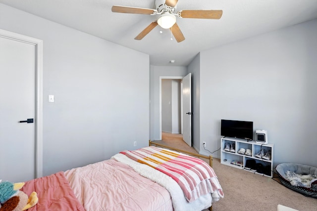 5909 Night Shadow Ave NW, Albuquerque, NM 87114 - bedroom with light colored carpet and ceiling fan
